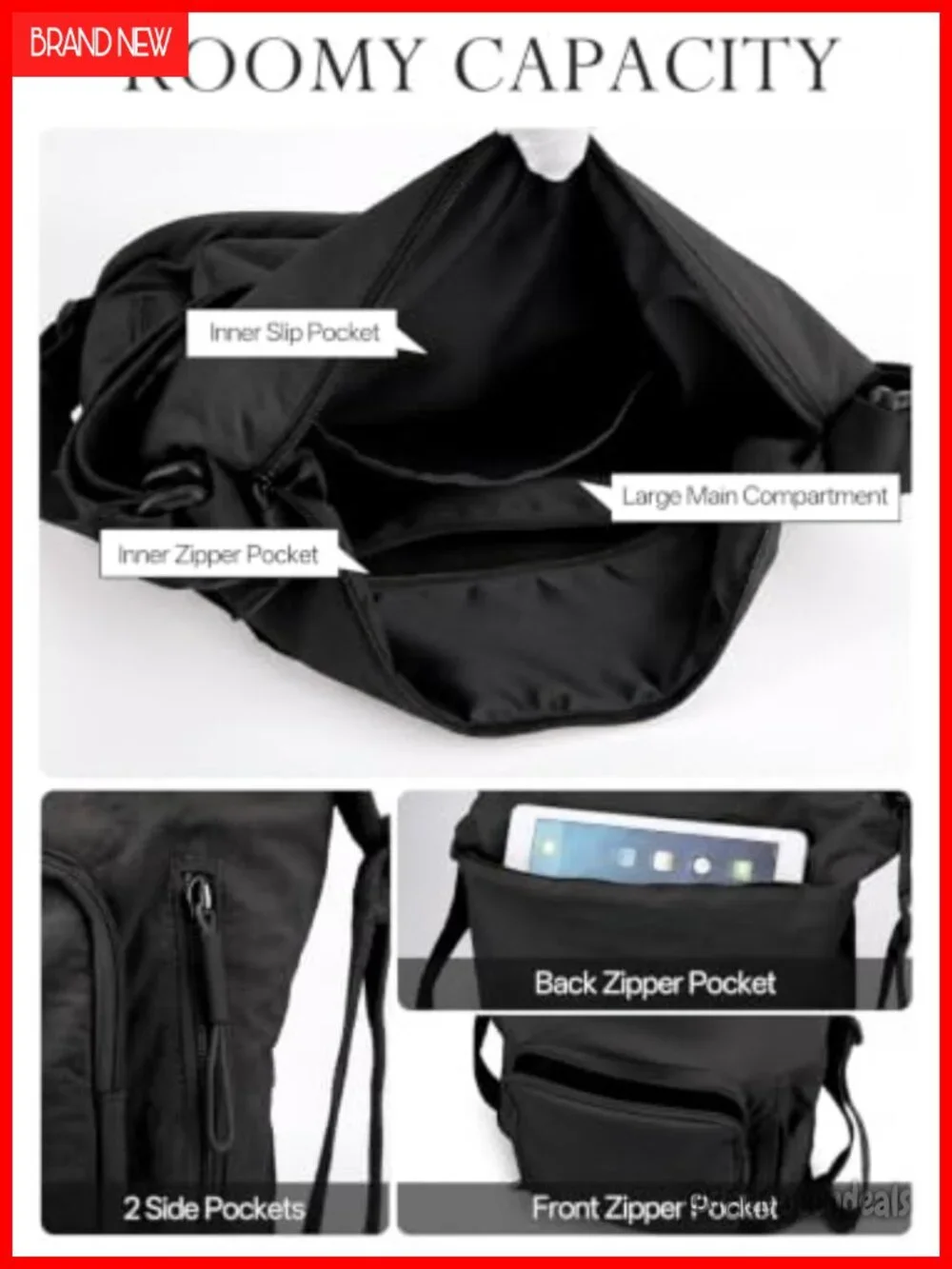 Nylon Convertible Backpack Tote Hobo Bag